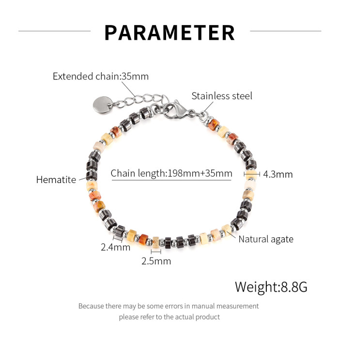 Wholesale Stainless Steel Fashion Natural Stone Bracelet