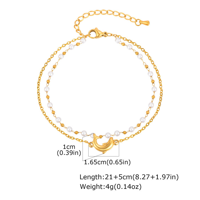 Wholesale Stainless Steel Dolphin Stacking Anklet