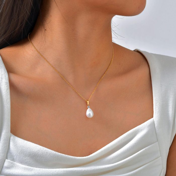 Wholesale Stainless Steel Imitation Pearl Pendant