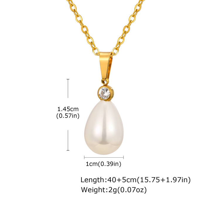 Wholesale Stainless Steel Imitation Pearl Pendant