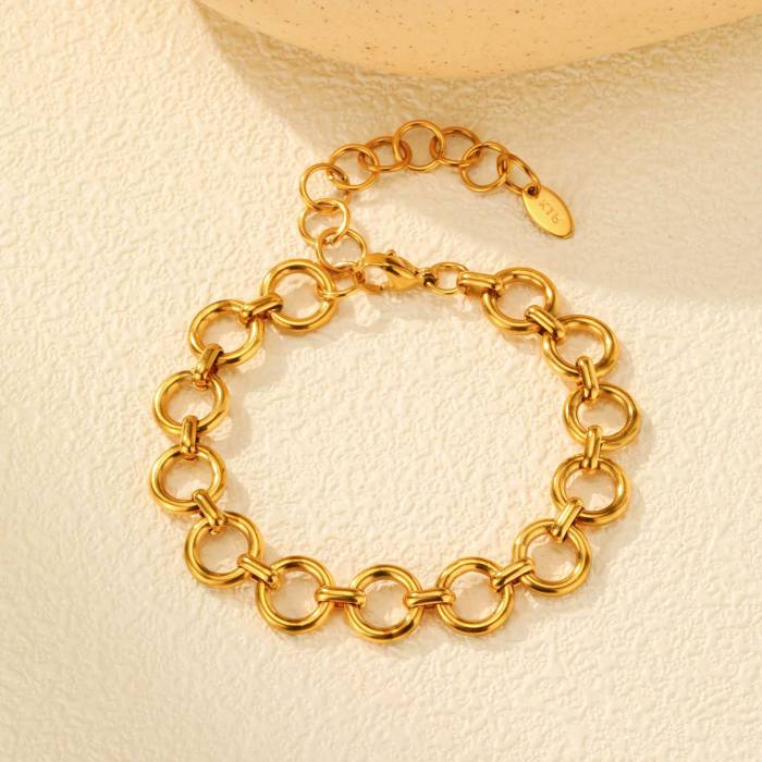 Wholesale Stainless steel Ring Chain bracelet