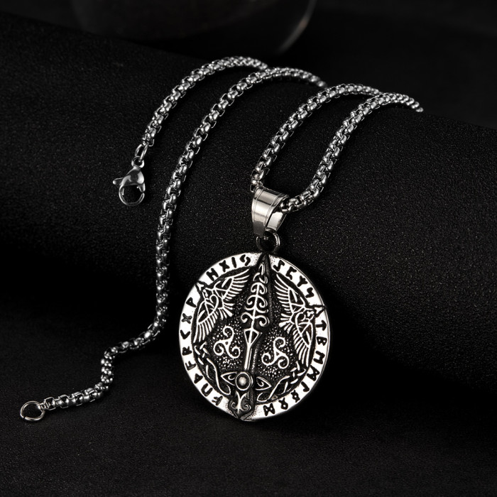 Wholesale Stainless Steel Viking Raven Pendant