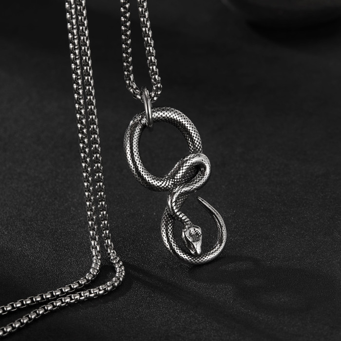 Wholesale Stainless Steel Vintage Snake Pendant