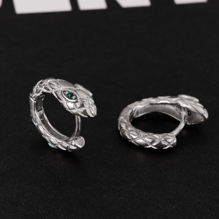 Wholesale Stainless Steel Snake Hoop Earrings
