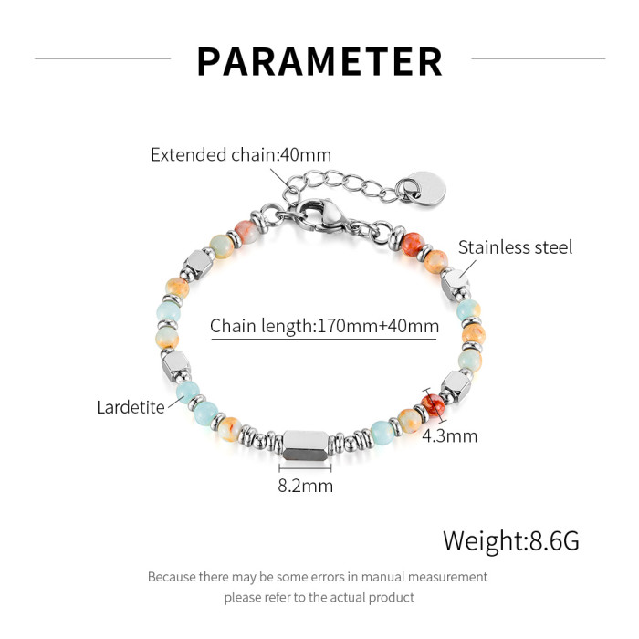 Wholesale Stainless Steel Creative Natural Stone Bracelet