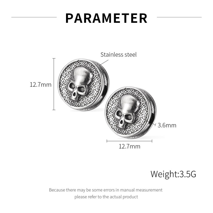 Wholesale Stainless Steel Skull Stud Earrings