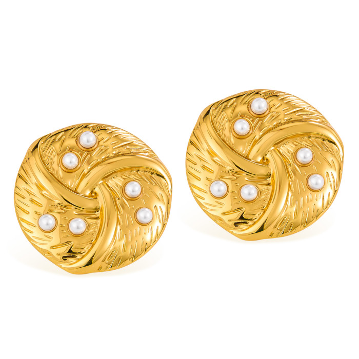 Wholesale Stainless Steel Fashion Pearl Earrings