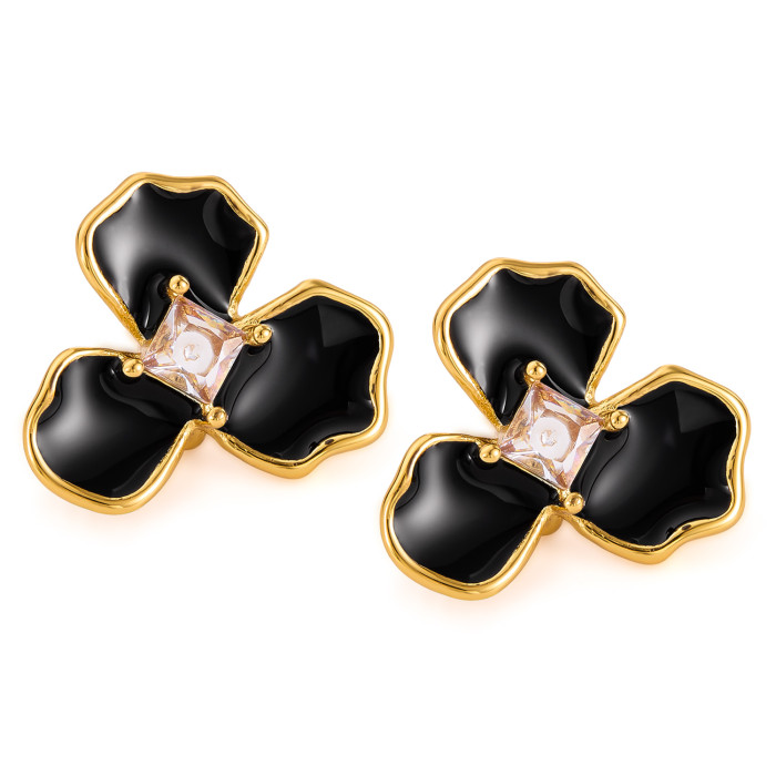Wholesale Stainless Steel Floral Niche Earrings
