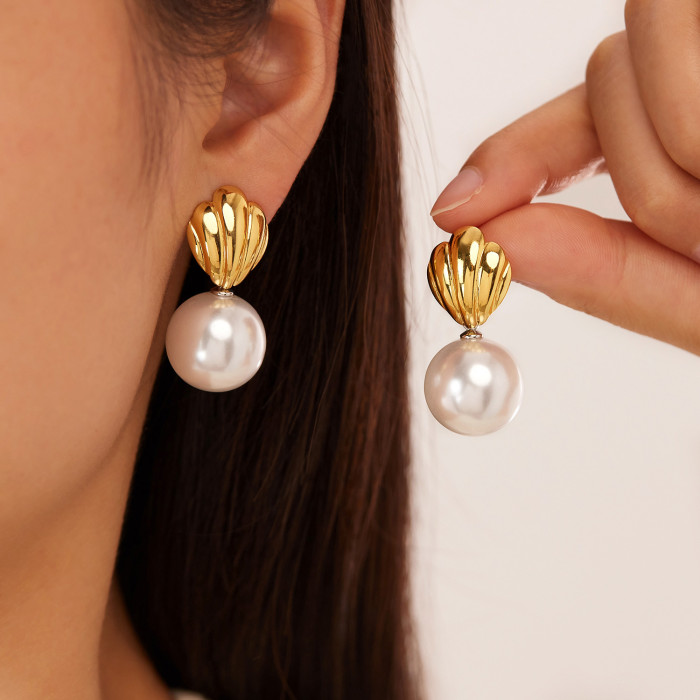 Wholesale Stainless Steel Ocean Style Earrings