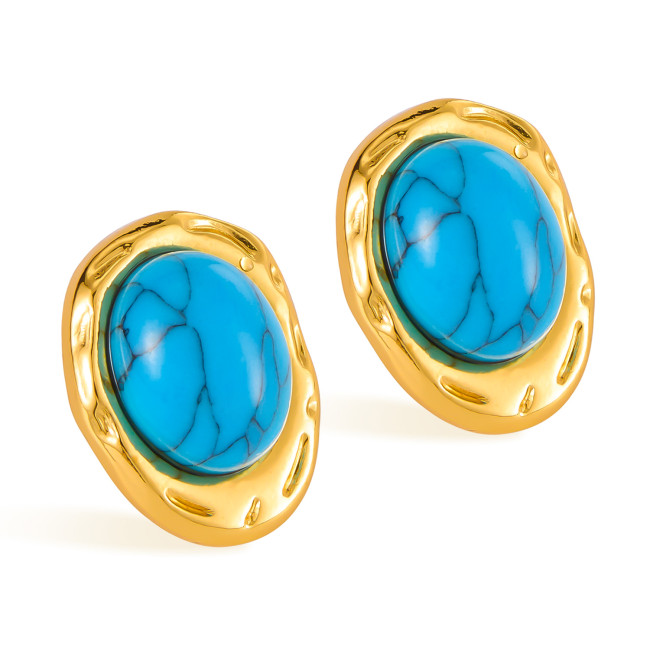 Wholesale Stainless Steel Turquoise Fashion Earrings