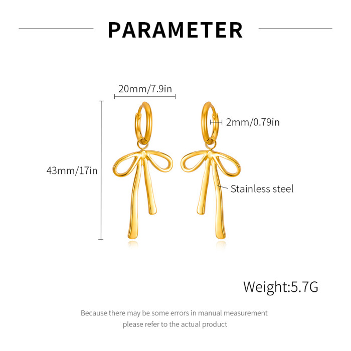 Wholesale Stainless Steel Ribbon Earrings
