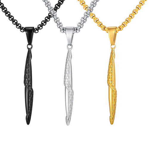 Wholesale Stainless Steel Hammered Long Pendant