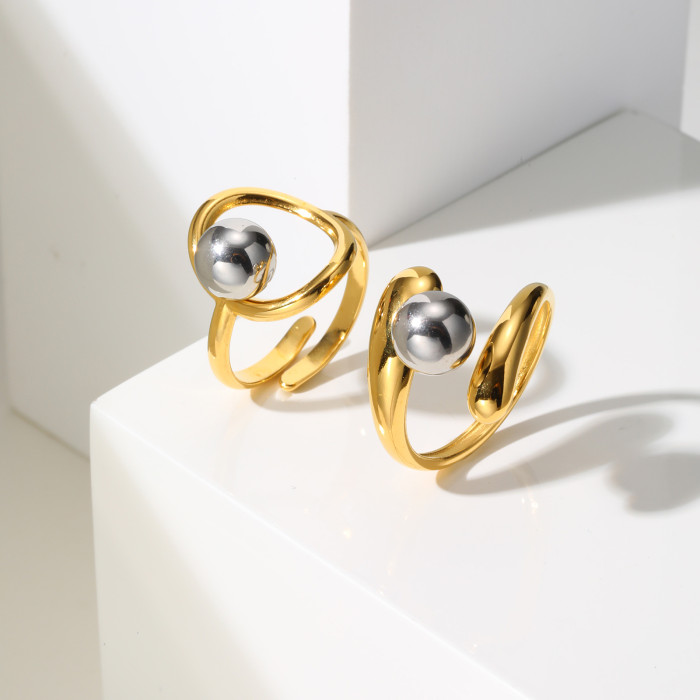 Wholesale Stainless Steel Bead Open Ring