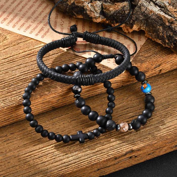Wholesale Agate Beads Volcanic Stone Stacking Bracelet