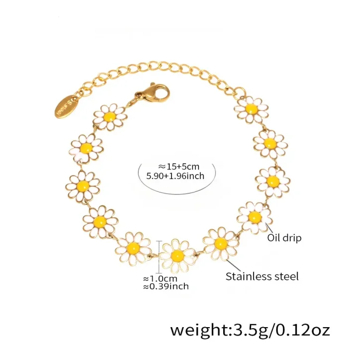 Wholesale Stainless Steel Daisy Flower Jewelry Set
