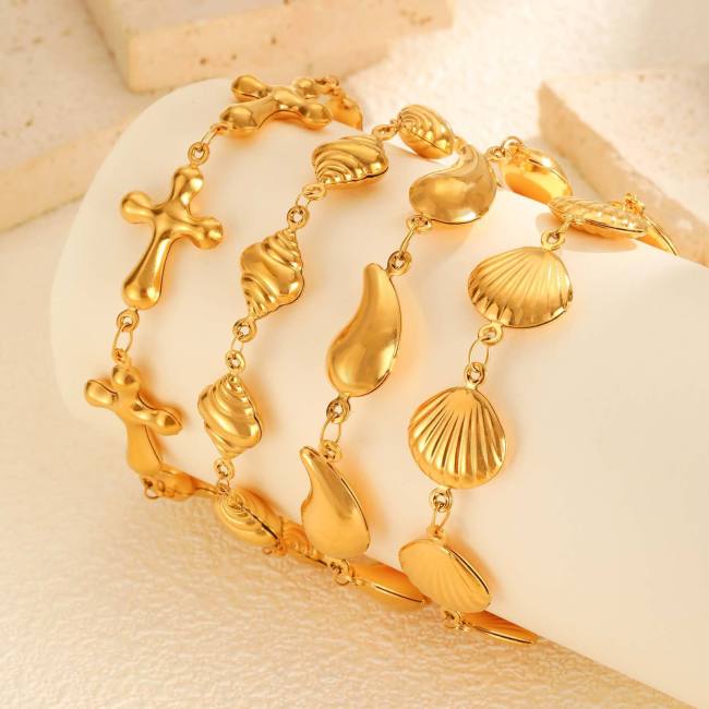 Wholesale Stainless Steel Conch Scallop Bracelet