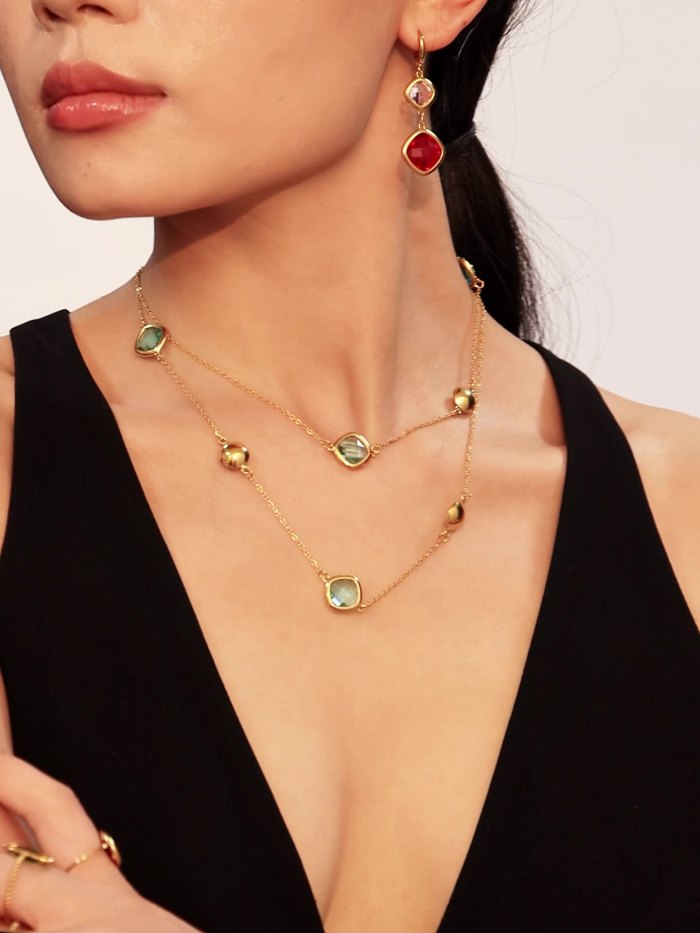 Wholesale Stainless Steel Czech Glass Long Necklace