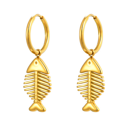 Wholesale Stainless Steel Fishbone Earrings