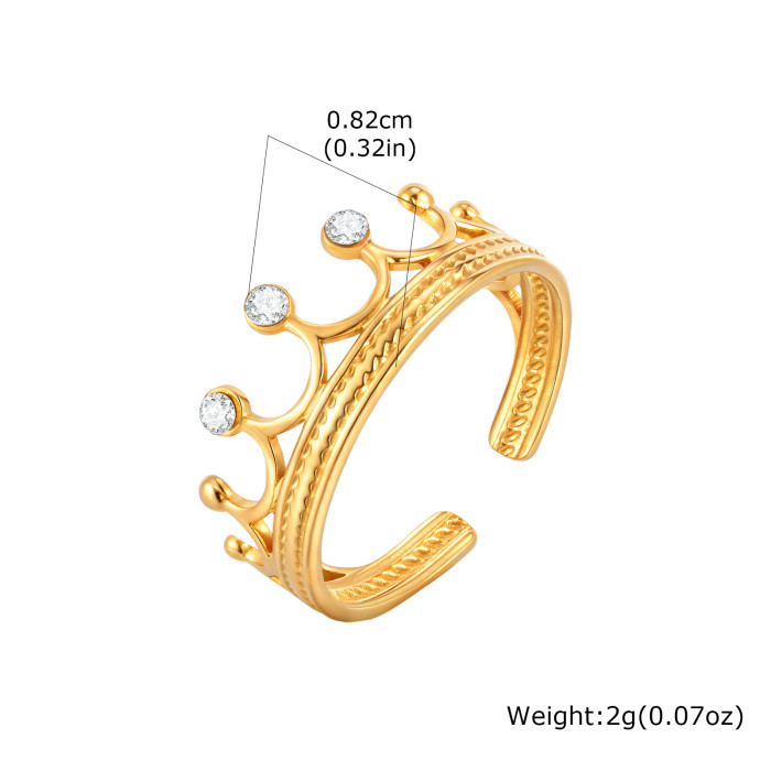 Wholesale Stainless Steel Crown Open Ring