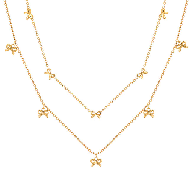 Wholesale Stainless Steel Ribbon Gold Necklace