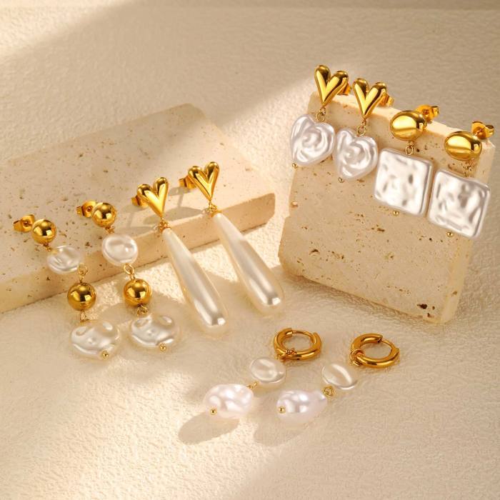 Wholesale Stainless Steel Pearl Earrings