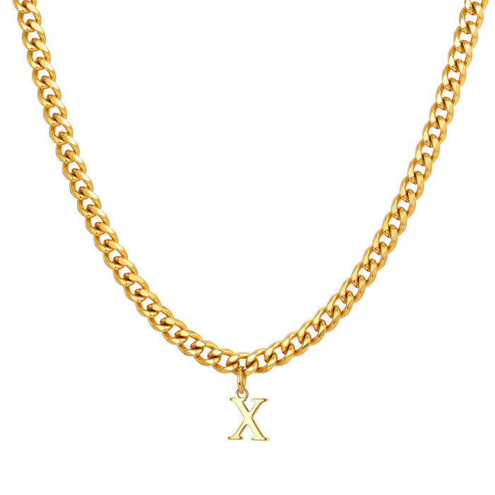 Wholesale Stainless Steel Men's Initial Necklace
