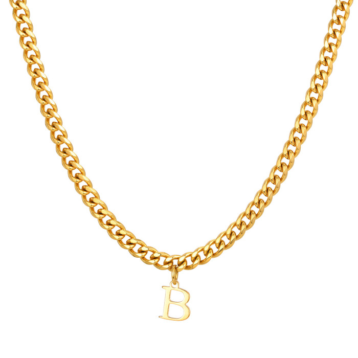 Wholesale Stainless Steel Men's Initial Necklace