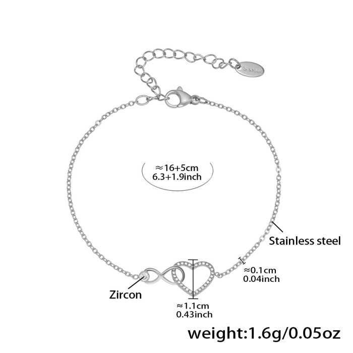 Wholesale Stainless Steel Infinity Love Bracelet Necklace