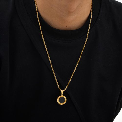 Wholesale Stainless Steel Black Acrylic Pendant