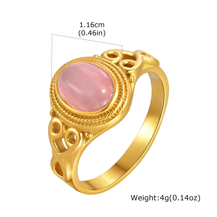 Wholesale Stainless Steel Cat's Eye Stone Ring