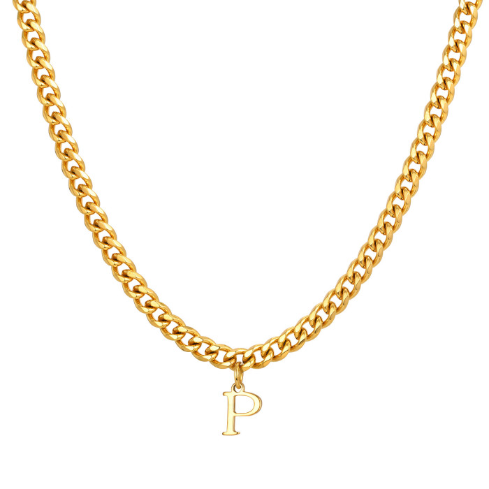 Wholesale Stainless Steel Men's Initial Necklace