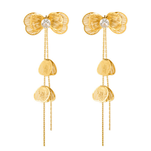 Wholesale Stainless Steel Butterfly Tassel Earrings