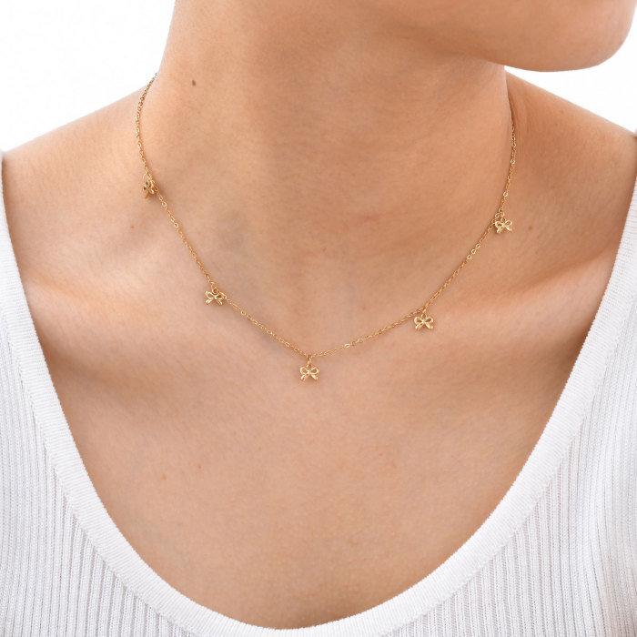 Wholesale Stainless Steel Ribbon Gold Necklace