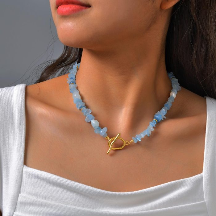 Wholesale Stainless Steel Irregular Stones Necklace