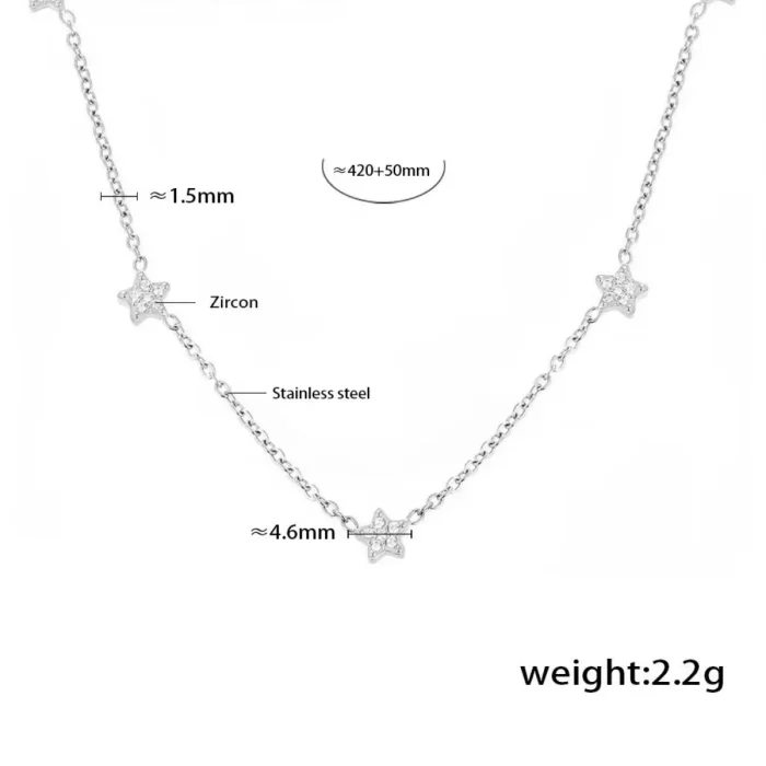 Wholesale Stainless Steel Star Clavicle Necklace