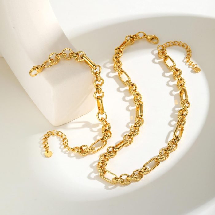 Wholesale Stainless Steel Bracelet Necklace Set