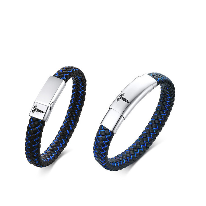 Wholesale Stainless Steel Medical Leather Bracelets