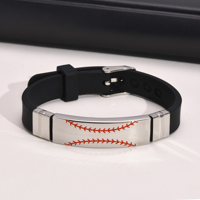 Wholesale Stainless Steel Baseball Bracelet