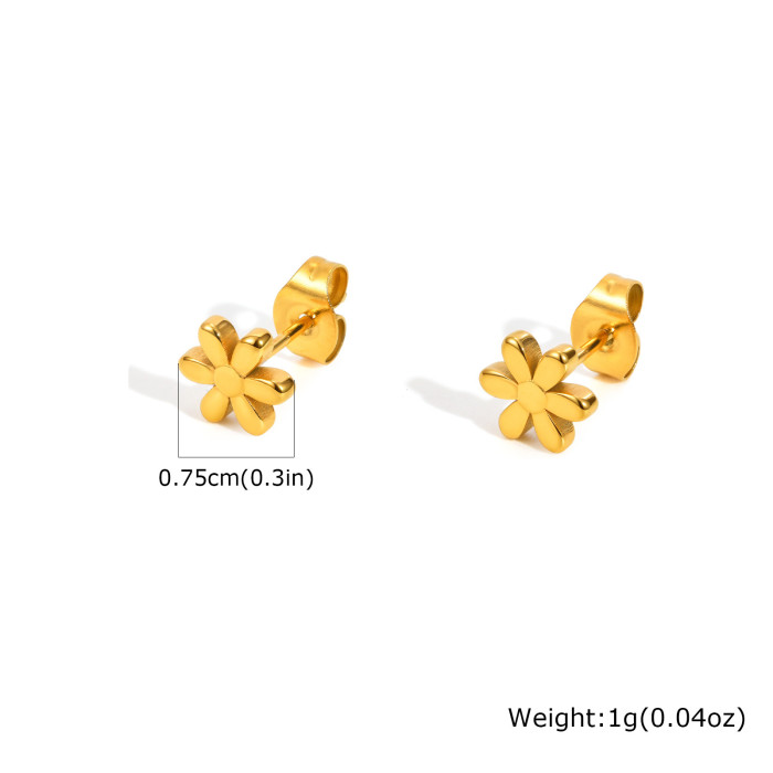 Wholesale Mini Stainless Steel Flower Earrings