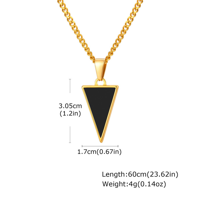 Wholesale Stainless Steel Triangle Onyx Pendant