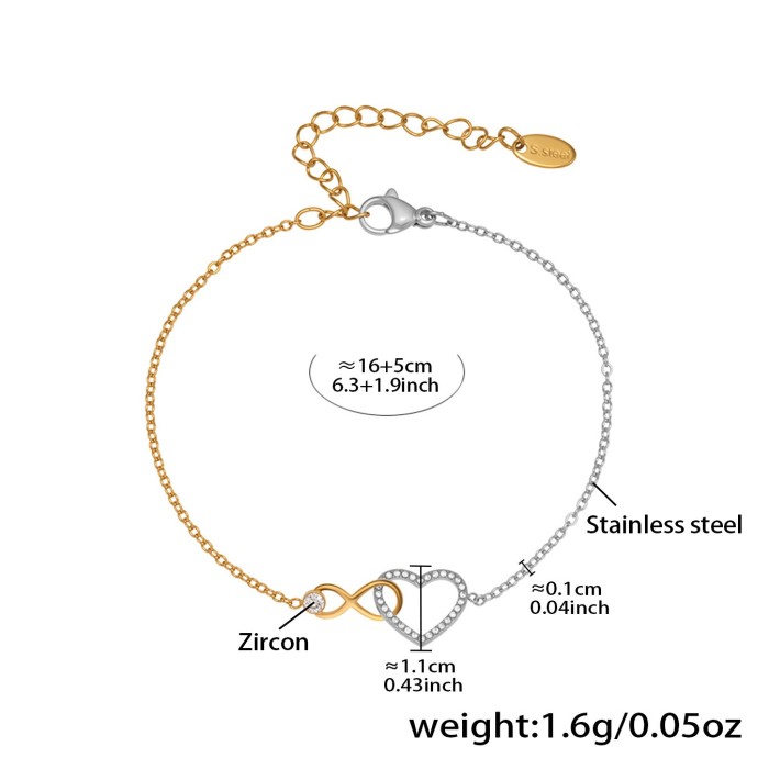 Wholesale Stainless Steel Infinity Love Bracelet Necklace