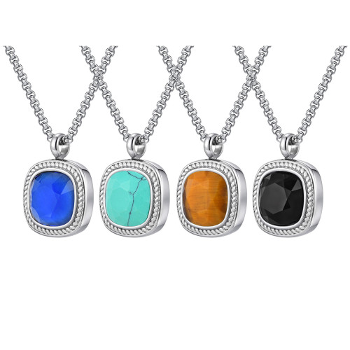 Wholesale Stainless Steel Men's Stone Pendant
