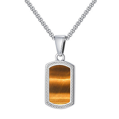 Wholesale Stainless Steel Tiger Eye Stone Pendant