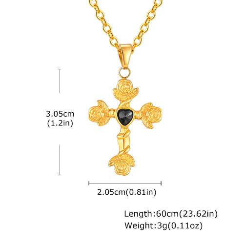 Wholesale Stainless Steel Rose Cross Pendant