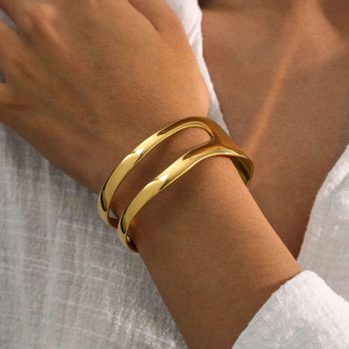 Wholesale Stainless Steel Minimalist Open Bangle