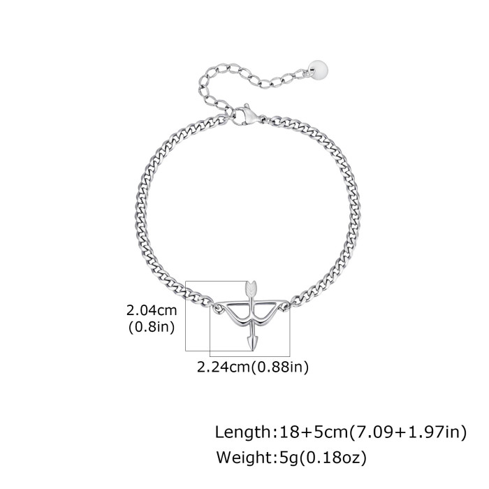 Wholesale Stainless Steel Bow and Arrow Bracelet