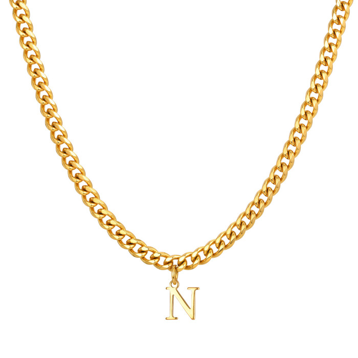 Wholesale Stainless Steel Men's Initial Necklace