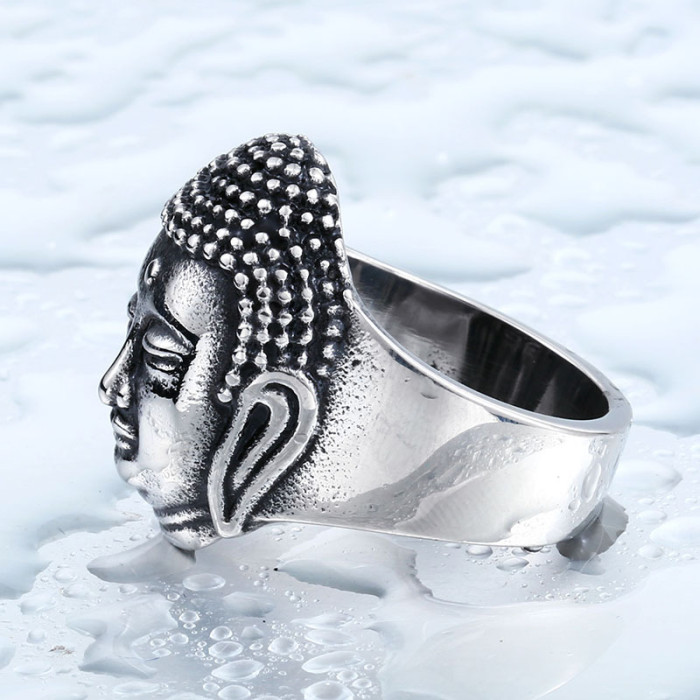 Wholesale Stainless Steel Buddha Head Ring