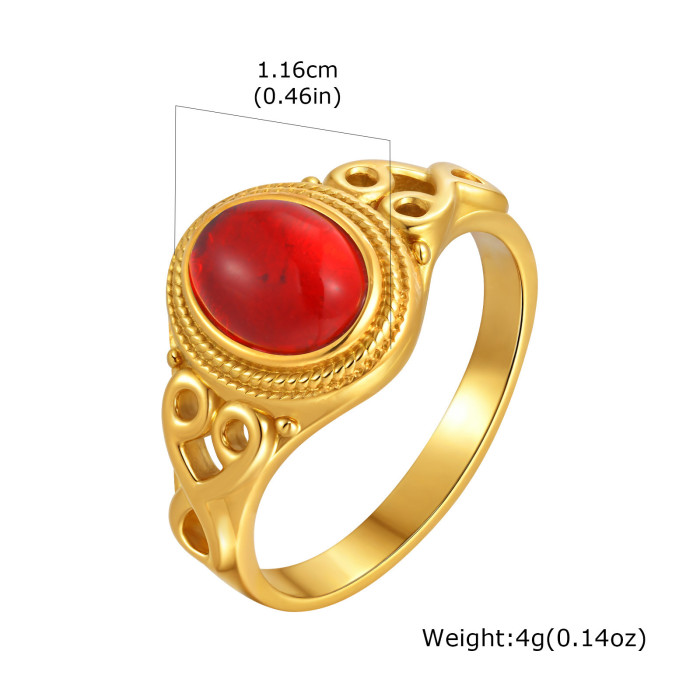 Wholesale Stainless Steel Cat's Eye Stone Ring