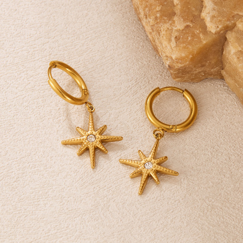 Wholesale Stainless Steel Fashion Star Earrings